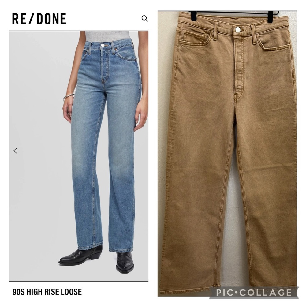 NWT RE/DONE 90s High Rise Loose Faded Khaki sz.30 $295